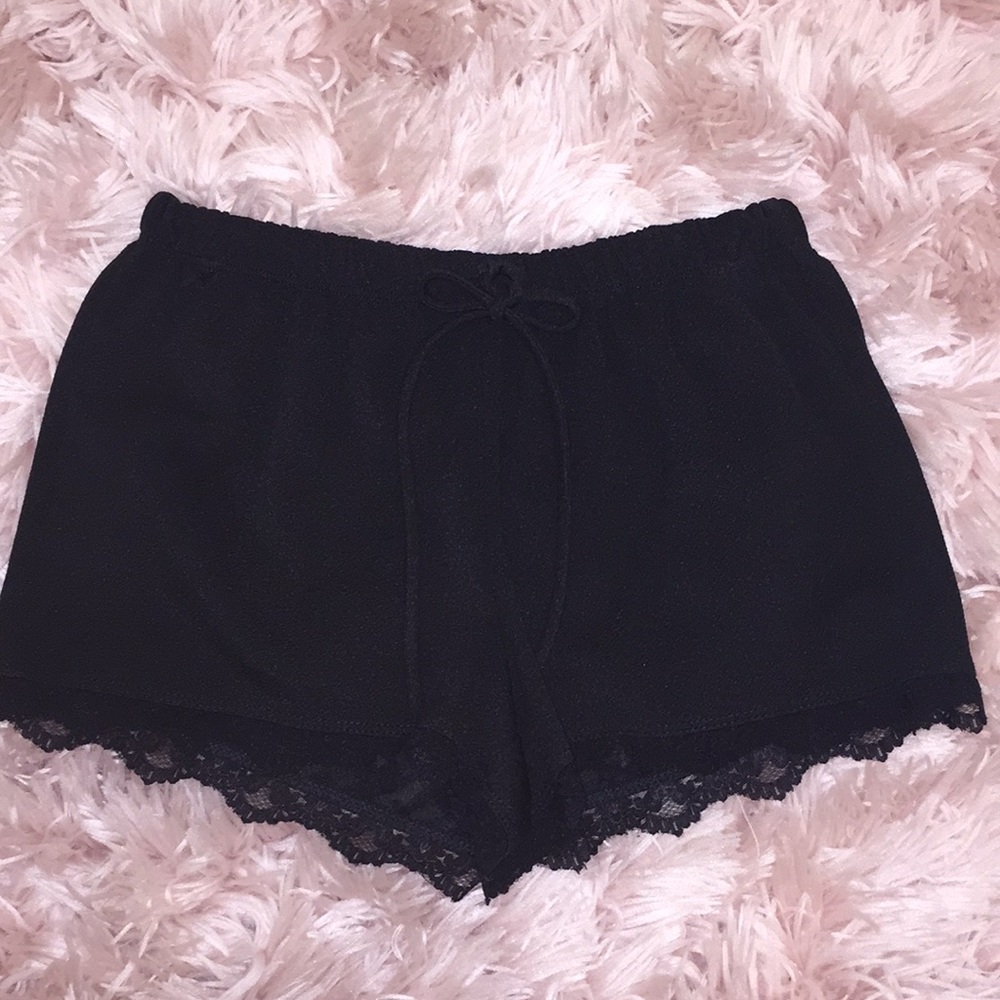 Black shorts.
